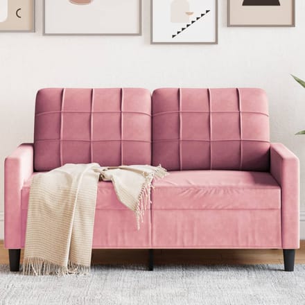 vidaXL - Tweezitsbank - 120 - cm - fluweel - roze
