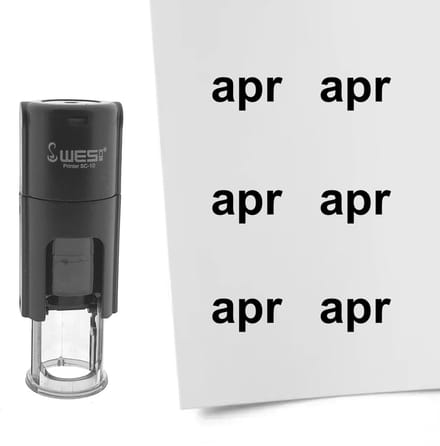 CombiCraft Stempel maand april 10mm rond zwarte inkt - per 1 stuk