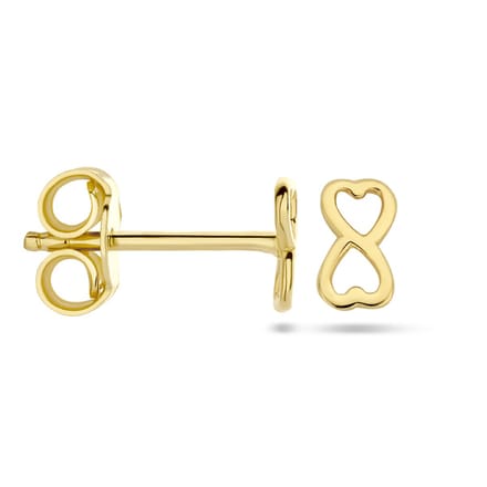 YO&NO Oorknoppen hart en infinity - Sieraden Vrouw - Goud - 14K