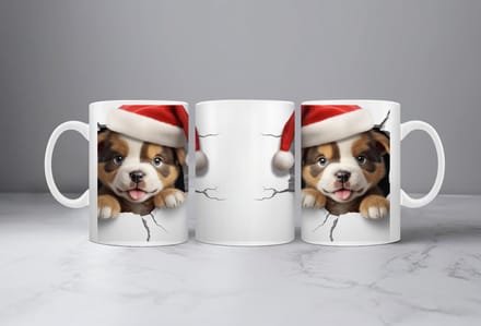 Koffiemok kerst 3D Hond
