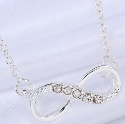 Ketting met oneindig liefdes symbool (infinity) zilverkleurig