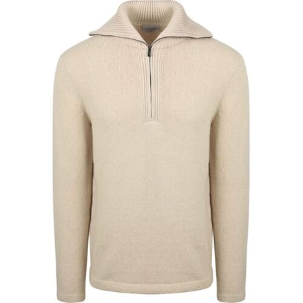 Suitable Deep Zip Pullover Boiled Wool Ecru - Maat XXL - Heren - Schipperstrui - Schipperstrui met rits - Volwassen mannen