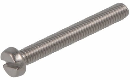 Metaalschroef RVS A2 M4x16 cilinderkop per zak a 10 stuks- ck - sleufkop