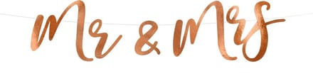 PartyDeco - Banner MR / MRS Rose Gold