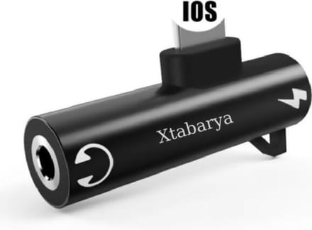 Xtabarya Mini Splitter 2 In 1 Verlichting Adapter Opladen Luisteren Bluetooth| Geschikt Voor Iphone -Zwart
