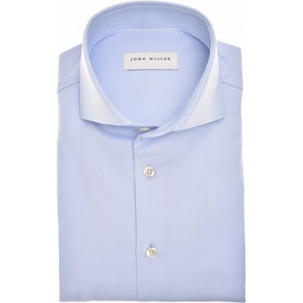 John Miller Overhemd Solid Color Fine Non-Iron Cotton Licht Blauw / male