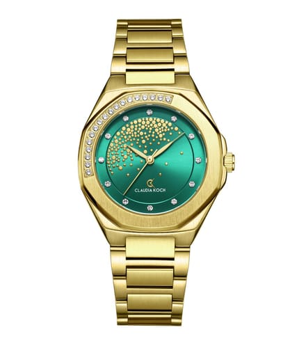 CK Starlight – Gold with Green Stone-Studded Dial - ClaudiaKoch Watches CK 4323