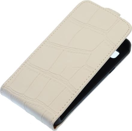 Wit Krokodil Flip case hoesje voor Samsung Galaxy S3 I9300