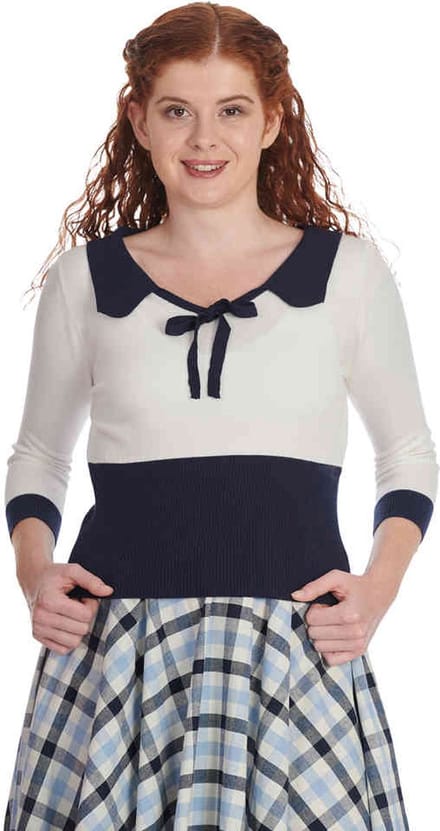 Banned - Olivia Gebreide trui - M - Blauw
