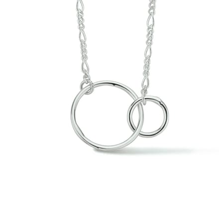 collier rondjes 41 + 4 cm zilver gerhodineerd