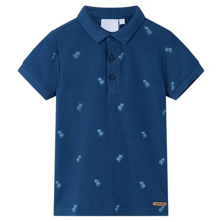 vidaXL Kinderpoloshirt 140 donkerblauw