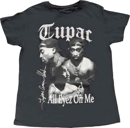 Tupac - All Eyez B&W Dames T-shirt - S - Zwart