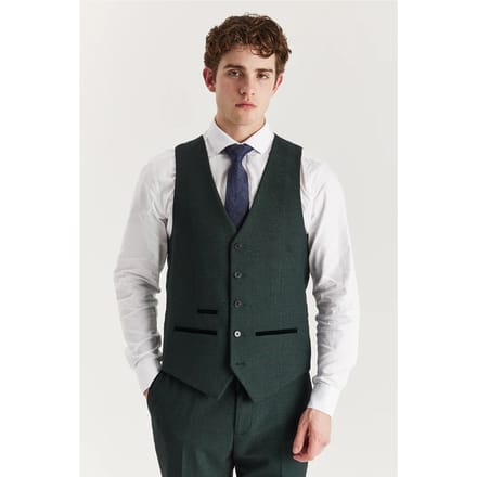 Heren Groen Pak Vest Prince of Wales Formeel Vest