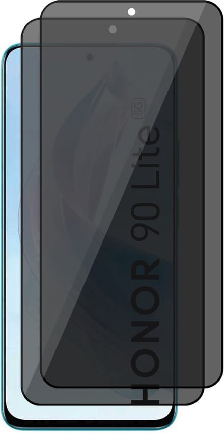 Privacy Screenprotector geschikt voor Honor 90 Lite - 2x Volledig Dekkend Glas Screen Protector