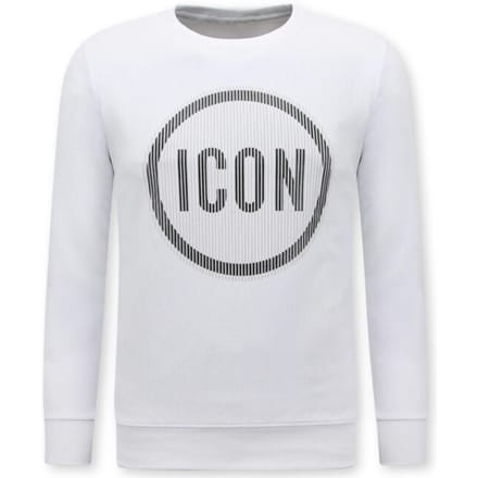 Heren Sweater ICON - Mannen Trui - Wit