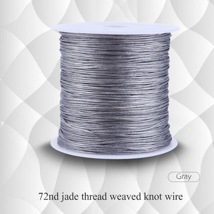 100M x 0,8 mm nylon Chinese knoopkoord rattail macramé shamballa draad grijs wit