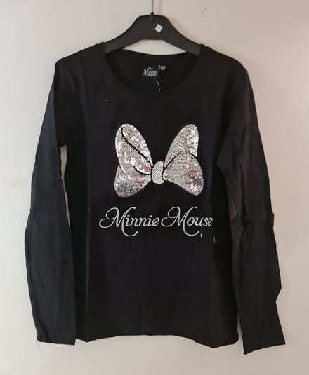 Minnie Mouse T-shirt Lovertjes Zwart Maat 158