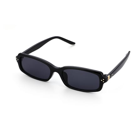 Zwarte smalle zonnebril met gouden accenten - CE - UV400