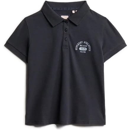 Superdry 90s Fitted Korte Mouw Poloshirt Zwart M Vrouw