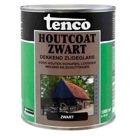 Tenco houtcoat zwart waterbasis zijdeglans - 1 liter