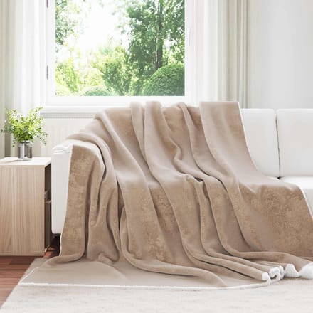 vidaXL - plaid - Camel - 240 - x - 220 - cm - 2,67 - kg - Fleece