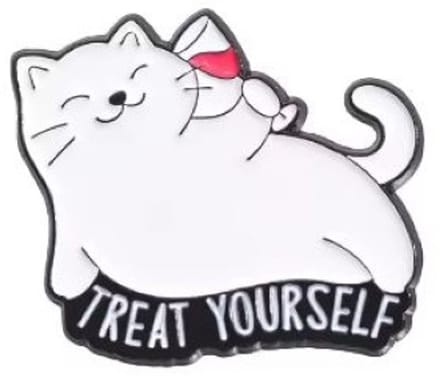Pin Broche - enamel pin - kledingspeld - Treat yourself kat