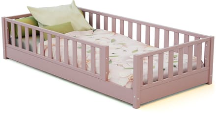 JURABABY - SONHO Kinderbed Vloerbed - 90x190 - Poederroze
