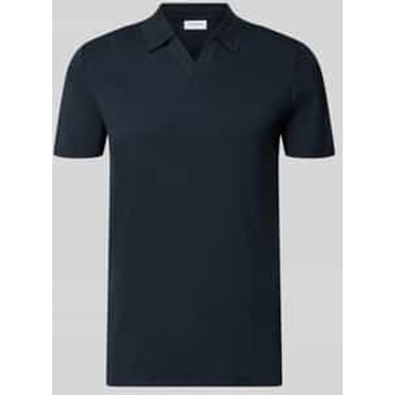 Slim fit Poloshirt met V-hals
