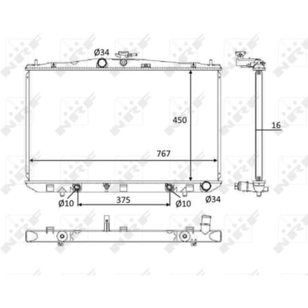 Radiator, motorkoeling NRF 58610