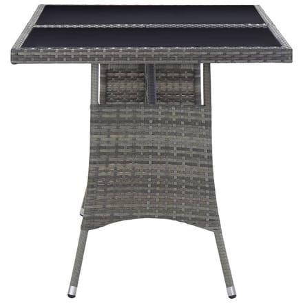 vidaXL - Tuintafel - 140x80x74 - cm - poly - rattan - grijs