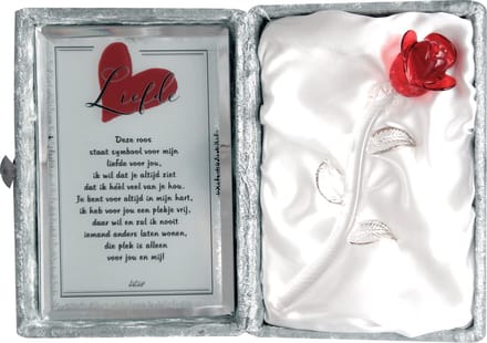 Kristallen Roos met gedicht Mama -Voor mijn Mama kado - New Dutch® - Moederdag tip