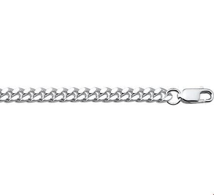 Zilveren Collier geslepen gourmet 4 1001796 45 cm
