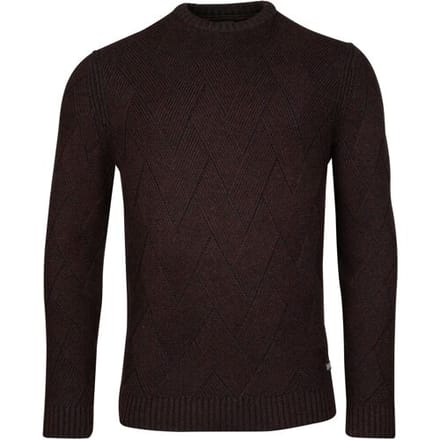 Baileys Trui Crew Neck Plated Large V-Shape Structure Knit Aubergine / male