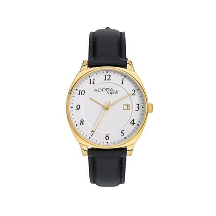 Mooi Leren Heren Adora horloge Met datum