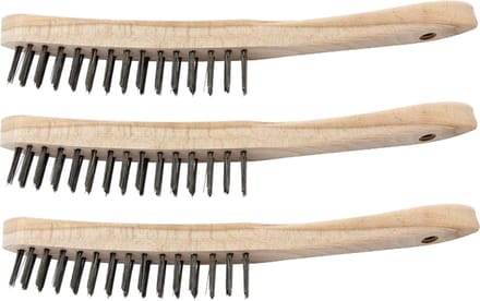 3x Veba Staalborstel Hout 2 rijen  - Voordeelverpakking