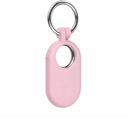 New Age Devi - Beschermhoes geschikt voor Samsung SmartTag 2 - Lichtroze siliconen sleutelhanger