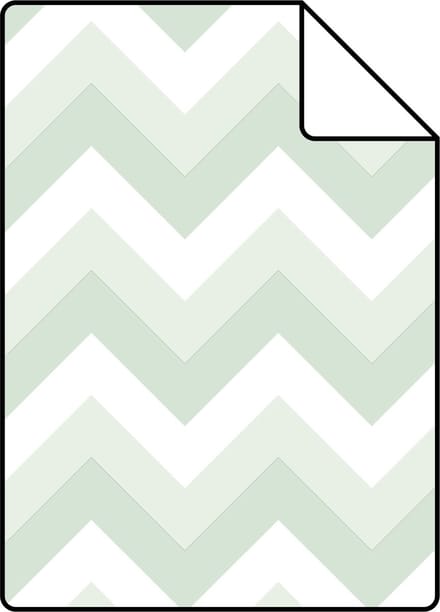 Proefstaal ESTAhome behang zigzag motief mintgroen en wit - 26.5 x 21 cm - 128858-S