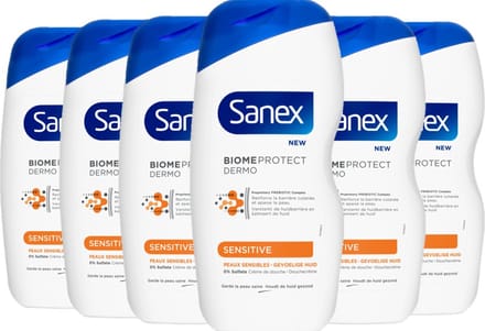 Sanex Douchegel Dermo Sensitive 500 ml - Voordeelverpakking 6 stuks