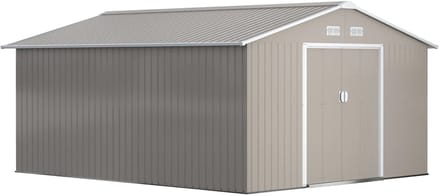 Fietsberging - Fietsenhok - Stalling - Tuinschuur - Huis - Overdekt - Lichtgrijs - Scooter - Fiets