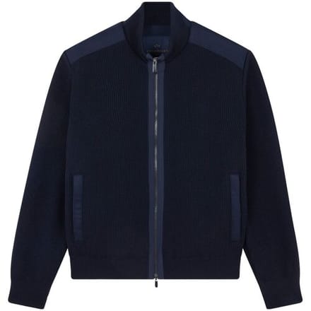 Paul & Shark Vest Typhoon Re4x4 Soft Cool Touch Wool Full Zip Donker Blauw / male