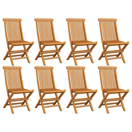 vidaXL - Opklapbare - stoelen, - 8 - stuks, - massief - teakhout
