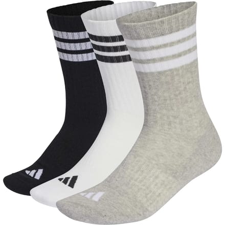3 paar Adidas 3-Stripes crew sokken - Wit - Maat 43/45
