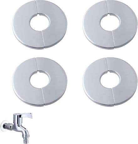 4x Afdekrozetten RVS voor Verwarming en Ventilatiebuizen (34mm Buitendiameter)