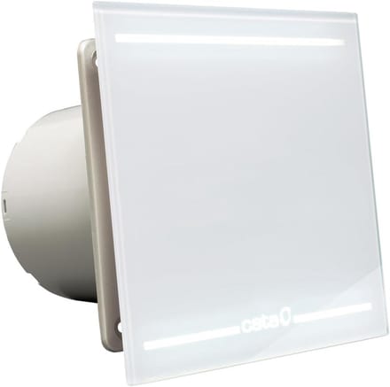 Badkamerventilator met Randafzuiging en Sfeerverlichting | 12W | Wit Glas