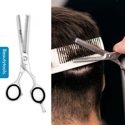 Beautytools GERMAN Silver-LINE Professionele Kappersschaar rechtshandig Uitdunschaar voor dik haar (6 inch)