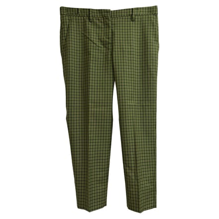 Miu Miu geruite broek van groene wol