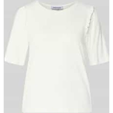 regular fit T-shirt van viscosemix met ruches