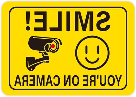 Camera Bord - Waarschuwingsbord - Beveiliging Thuis - Opvallend Geel - 25 cm - Geel