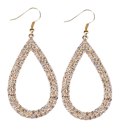 Zilver- oorbellen- Strass- goudkleurig -Oana- Charme Bijoux