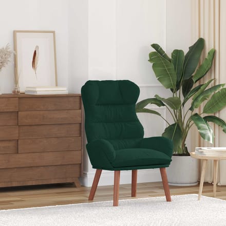 vidaXL - Fauteuil - Donkergroen - 69 - x - 74 - x - 93 - cm - Fluweel